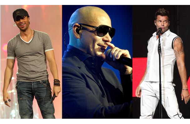 Ricky Martin, Pitbull, and Enrique Iglesias. Photo credit: https://www.toronto-theatre.com/theaters/scotiabank-arena/enrique-iglesias-pitbull-ricky-martin.php